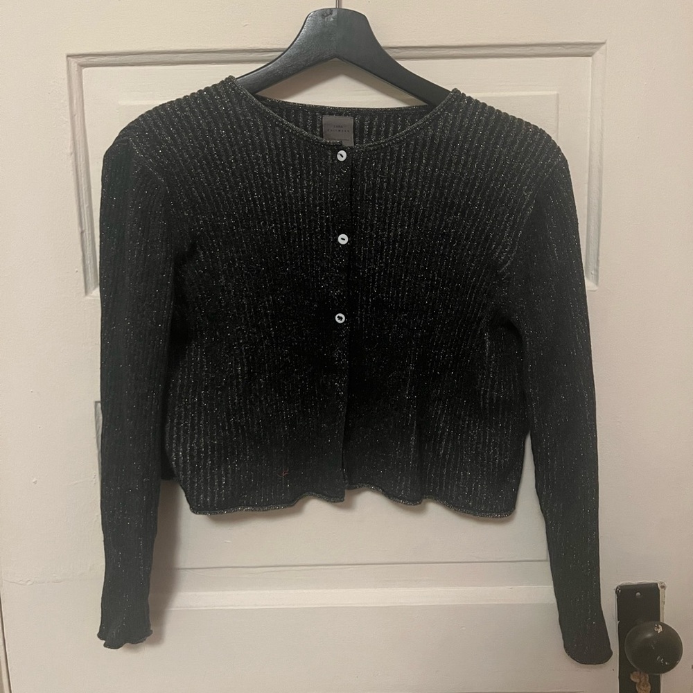 ZARA cardigan sparkles with metallic thread detail